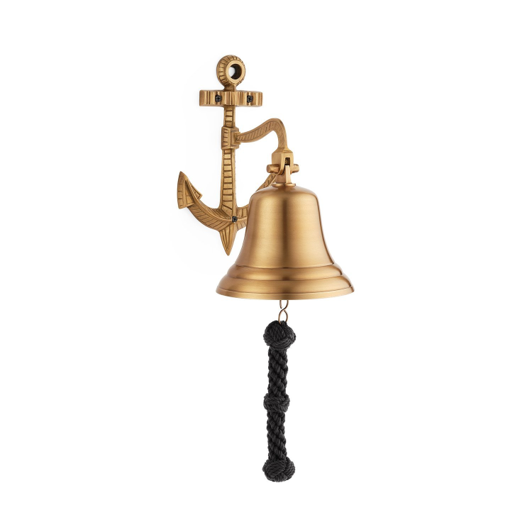 Рында из латуни на кронштейне Бронзовый Якорь - Диаметр 15 см