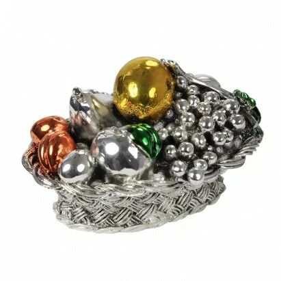Статуэтка маленькая Корзина с фруктами Exetera Argenti 46-244844, вид профиль