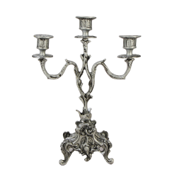 Канделябр на 3 свечи Дон Луиш, серебристое покрытие