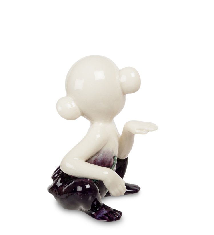 Статуэтка из фарфора Обезьяна с розой Pavone JP-81/14, фотография со спины