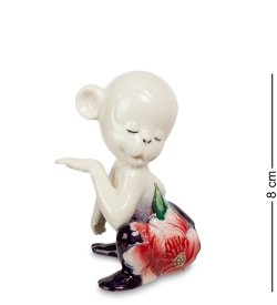 Статуэтка из фарфора Обезьяна с розой