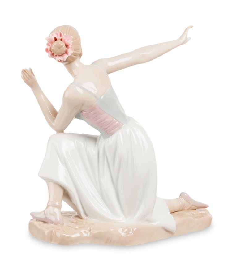 Статуэтка из фарфора Балерина присела на колено Pavone JP-27/29, фотография со спины