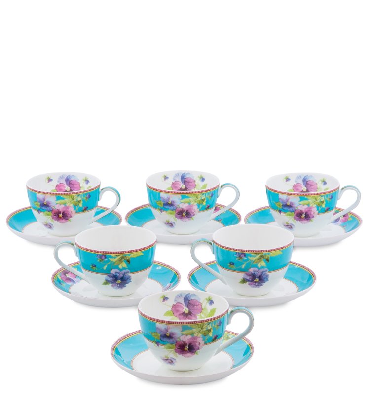 Чайный набор на 6 персон из фарфора Виола Pavone JK-115