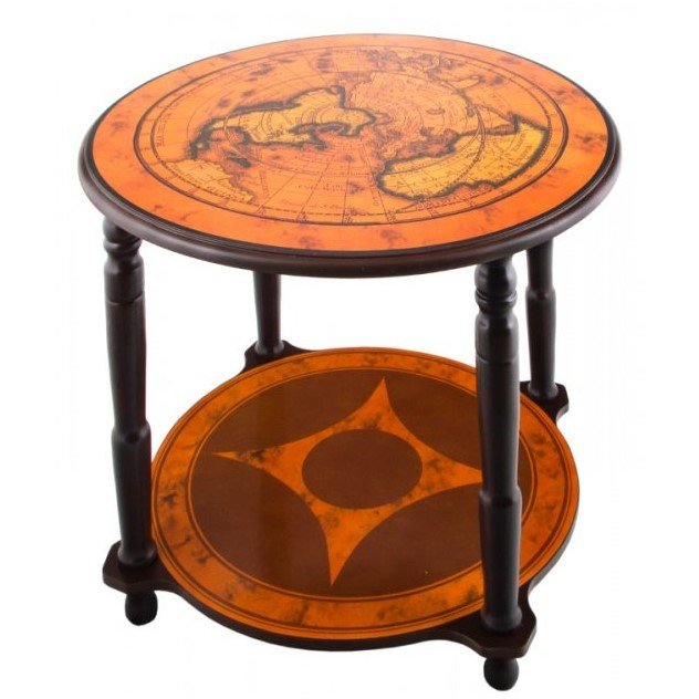 Столик круглый со старинной картой