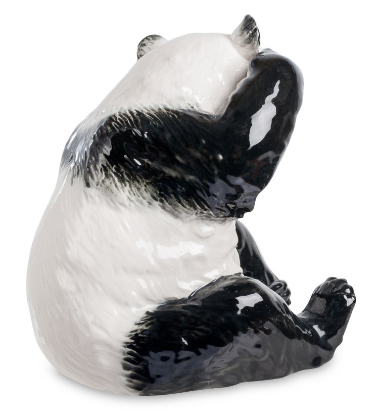 Статуэтка из фарфора задумчивая Панда Pavone JP-800/17, фотография со спины