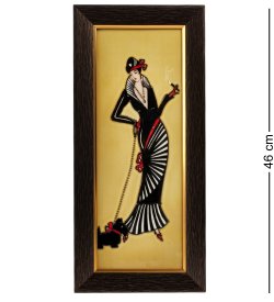 Картина из фарфора Дама с собакой