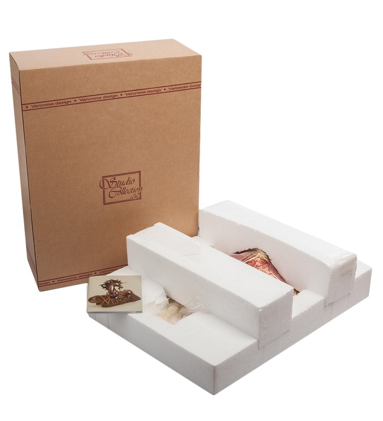 Венецианская маска Треуголка с Белым Пером Veronese WS-320, упаковочный вид