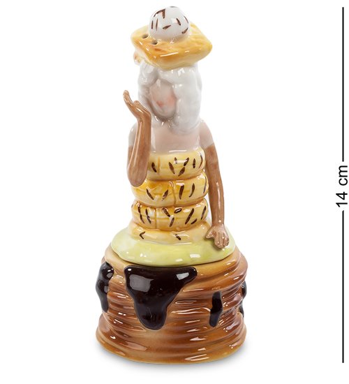 Подставка для яйца с солонкой из керамики Леди - Блинный десерт Pavone CMS-57/ 4