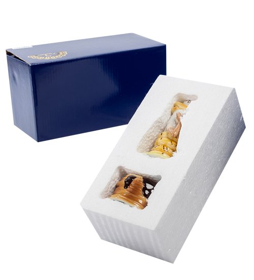 Подставка для яйца с солонкой из керамики Леди - Блинный десерт Pavone CMS-57/ 4, упаковочный вид