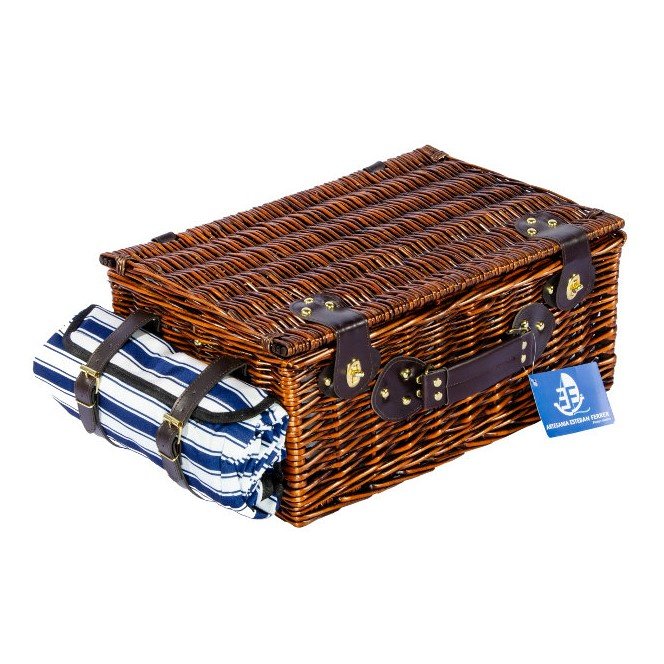 Пикниковый набор 4 персоны с креплением для пледа, укомплектованный вид