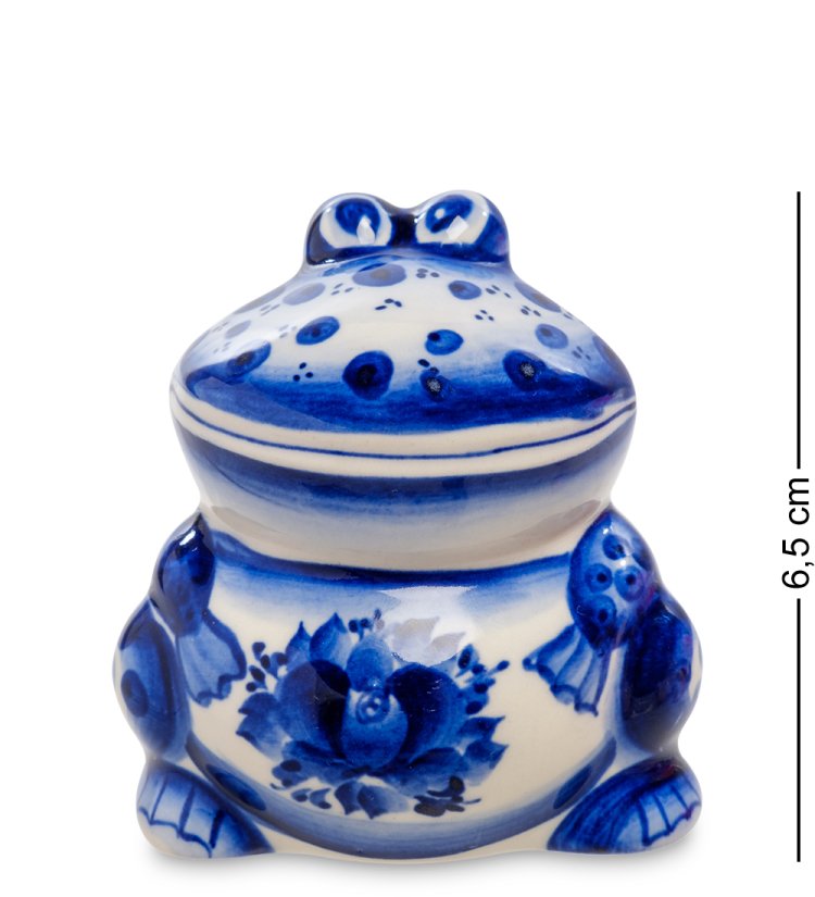 Фигурка Лягушка Голубая гжель ГЛ-507