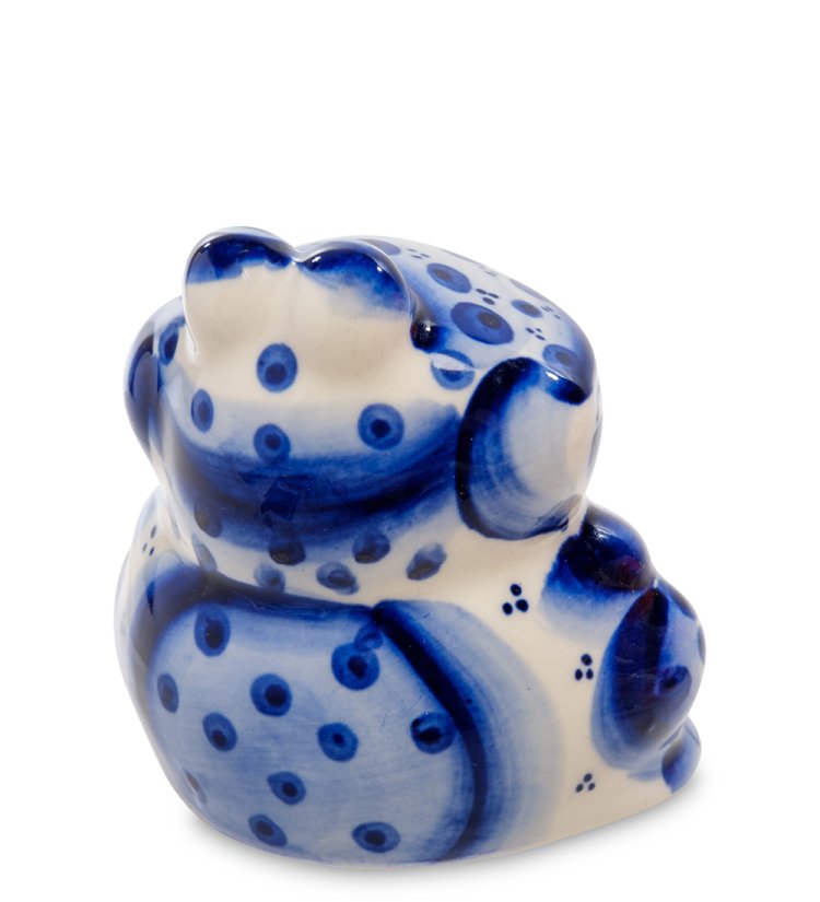 Фигурка Лягушка Голубая гжель ГЛ-507, фотография со спины