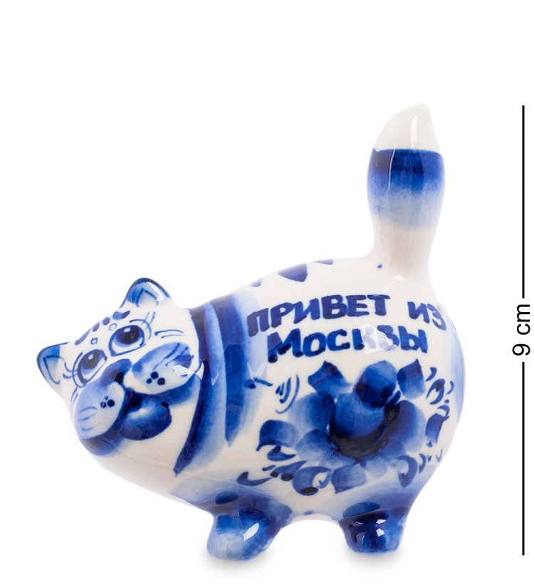 Фигурка Кот-Пузан Голубая гжель ГЛ-371 