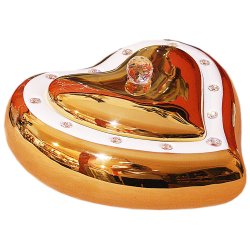 Шкатулка из керамики Сердце, золотая