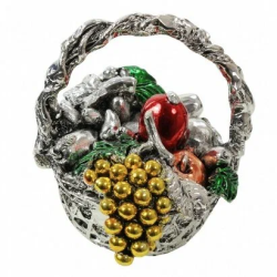 Статуэтка маленькая Корзина с красным яблоком и фруктами
