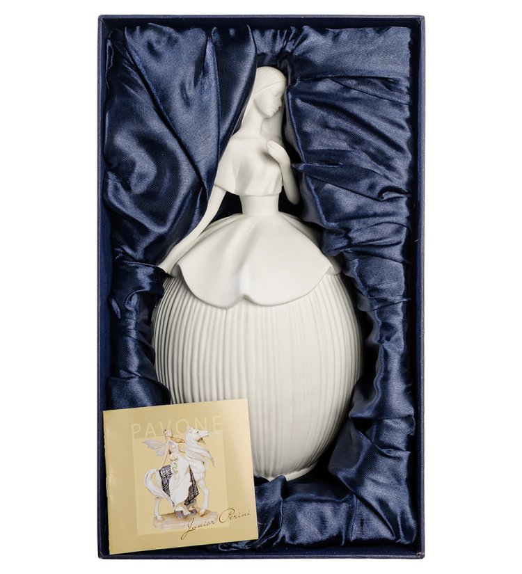 Статуэтка из бисквитного фарфора с подсветкой Дама нежность Pavone JP-186/ 28, фотография в упаковке