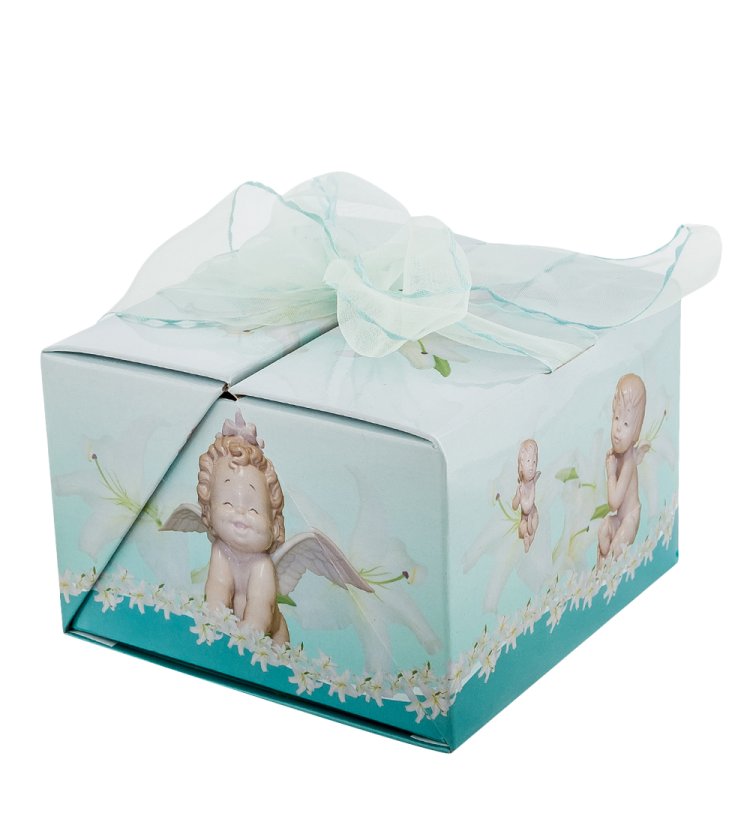 Статуэтка из фарфора Милый мальчик Ангелочек Pavone JP-33/ 2, фотография коробочки