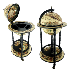 Бар в виде глобуса напольный, сфера 33 см, светлый