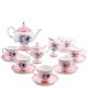 Чайный сервиз на 6 персон из фарфора Цветок Неаполя, розовый Pavone JK-124