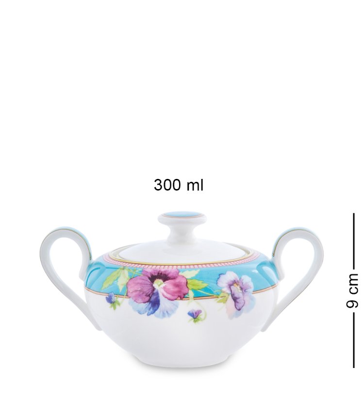 Чайный сервиз на 6 персон из фарфора Виола Pavone JK-116, фотография сахарницы