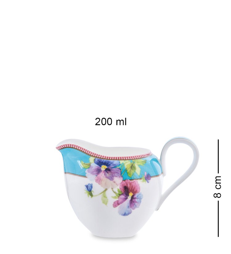 Чайный сервиз на 6 персон из фарфора Виола Pavone JK-116, фотография молочника