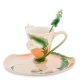 Кофейная пара из фарфора с ложечкой Лилия Pavone FM-01/11