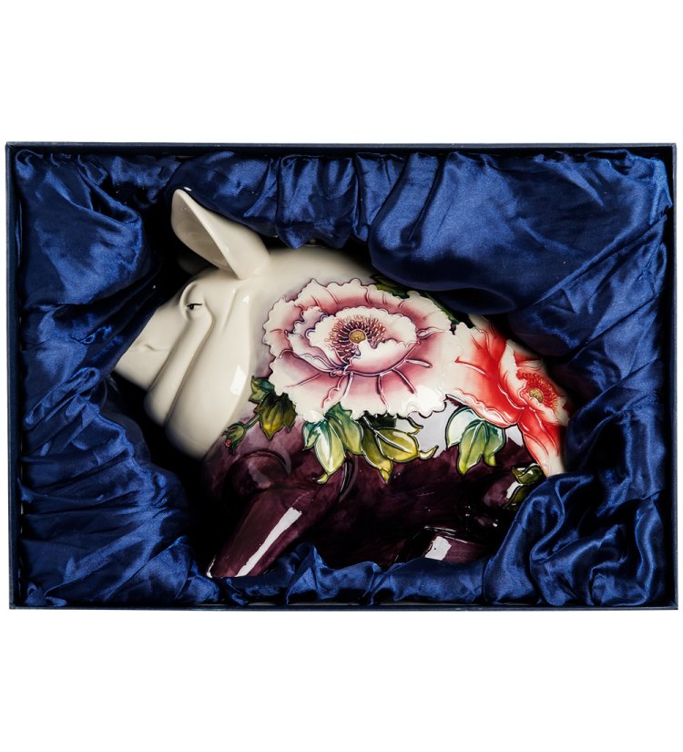 Копилка из фарфора Хрюша с цветами Pavone JP-158/17, упаковочный вид