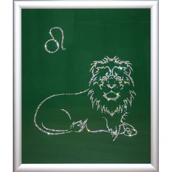 Картина Лев c кристаллами Swarovski