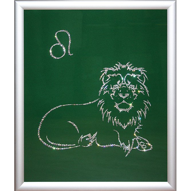 Картина Лев c кристаллами Swarovski