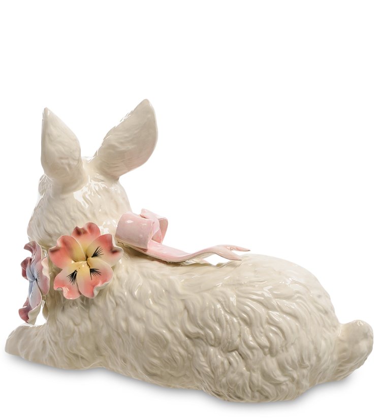 Фигурка из керамики Кролик с цветами Pavone CMS-18/ 1, фотография со спины