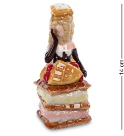 Подставка для яйца с солонкой из керамики Леди - Пирожное