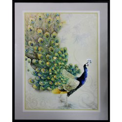 Картина Павлин c кристаллами Swarovski