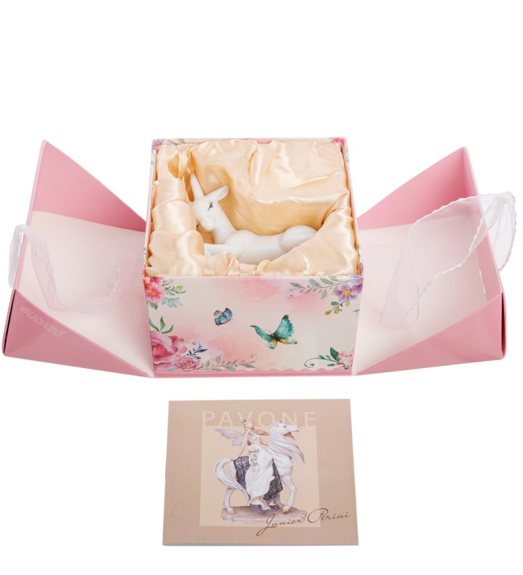 Статуэтка из фарфора Коза с поднятым копытцем Pavone JP-71/ 1, упаковочный вид