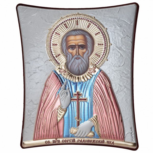 Цветная Икона Сергий Радонежский, Размер 8x9 см Slevory 143TBR6FWB