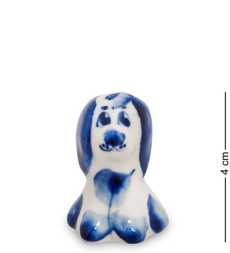 Фигурка собаки Дружок Голубая гжель ГЛ-314