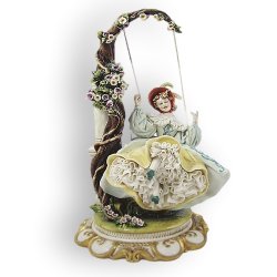 Статуэтка из фарфора Дама на качелях