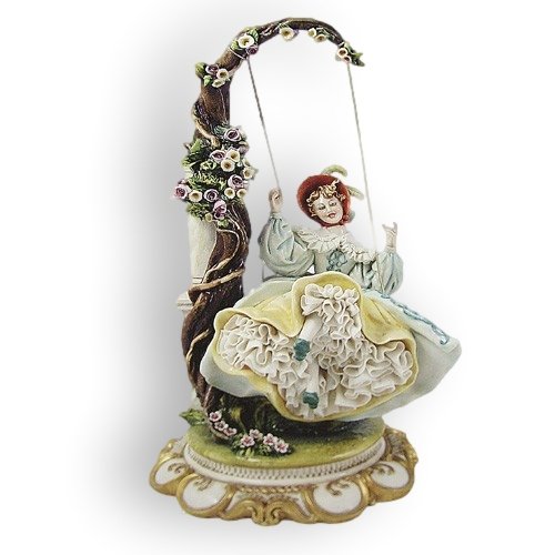 Статуэтка из фарфора Дама на качелях