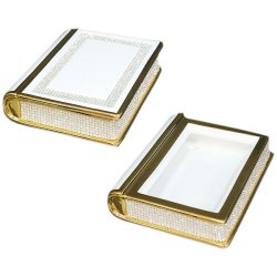 Шкатулка c кристаллами Swarovski Книга, белая