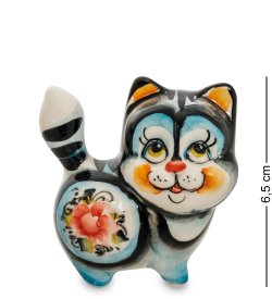 Фигурка Кот Фантик Цветная гжель