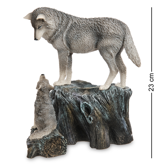 Статуэтка Волки Наставление - Лиза Паркер Veronese WS-1138, вид со стороны