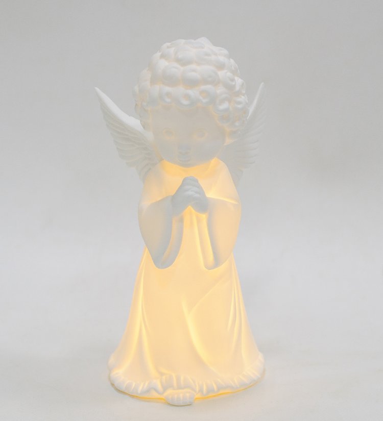 Статуэтка с подсветкой Ангел из бисквитного фарфора Pavone JP-186/ 27, фотография подсветки