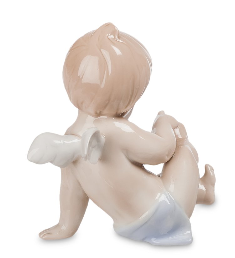 Статуэтка из фарфора Игривый мальчик Ангелочек Pavone JP-33/ 3, фотография со спины