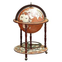 Напольный бар в виде глобуса, коричневый, сфера 42 см