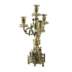 Канделябр на 4 свечи Кафедрал, золотой
