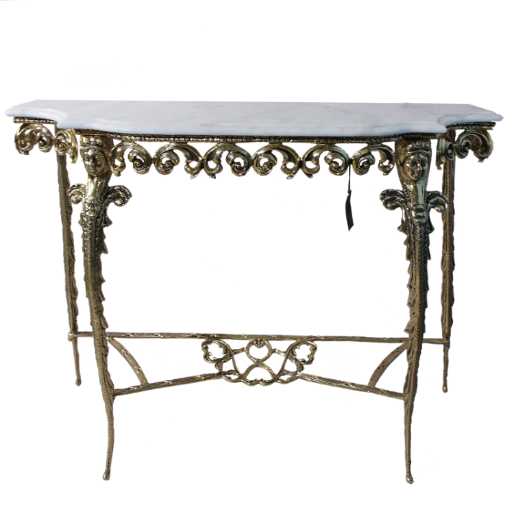 Широкая консоль из бронзы Рэтта, золотая Bello De Bronze BP-50017-D, фотография 2