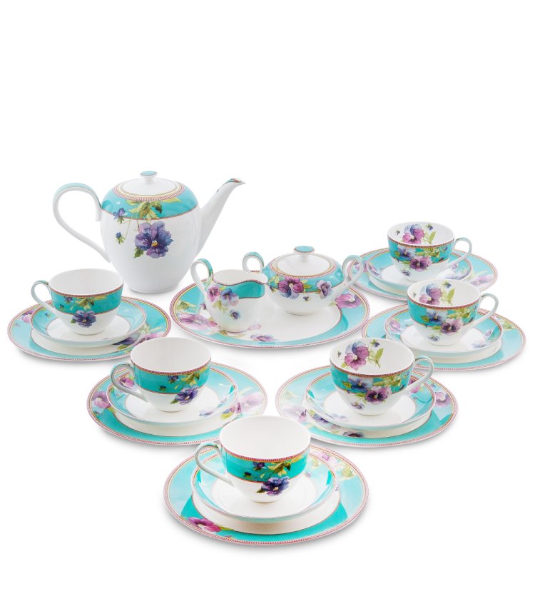 Чайный сервиз на 6 персон с тарелками Виола Pavone JK-117