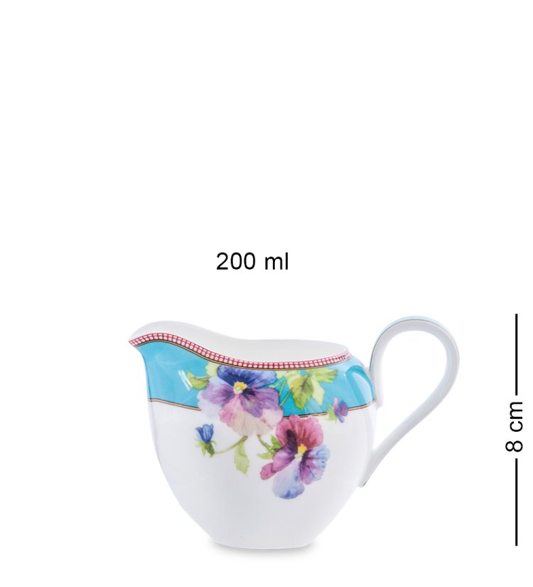 Чайный сервиз на 6 персон с тарелками Виола Pavone JK-117, фотография молочника