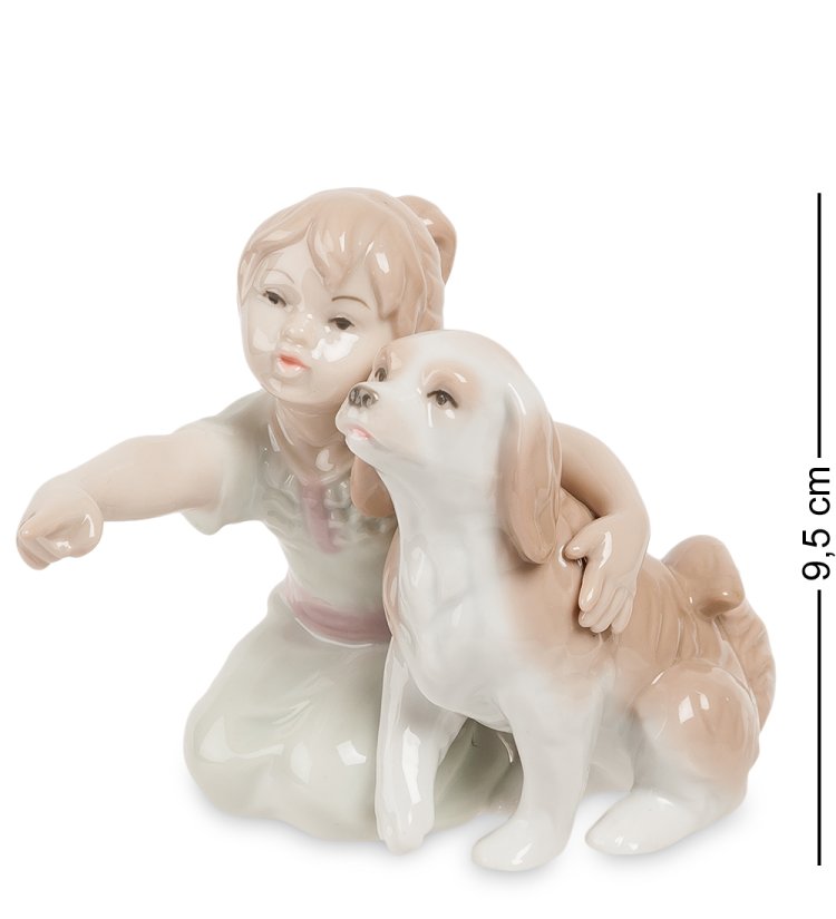 Фигурка из фарфора Девочка с собакой - Друзья Pavone JP-29/57