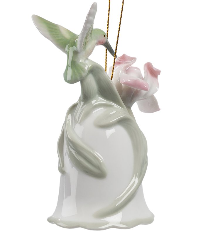 Колокольчик из керамики Колибри на цветке CMS-15/18, оборотная сторона