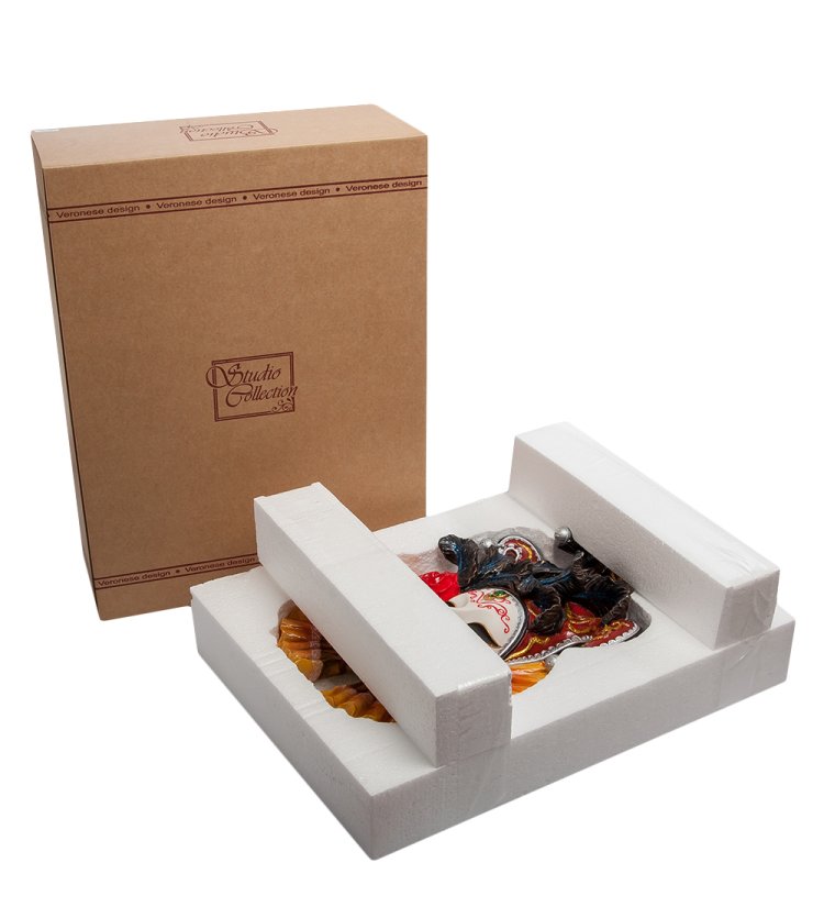 Венецианская маска Оранжевый Шут Veronese WS-323, упаковочный вид